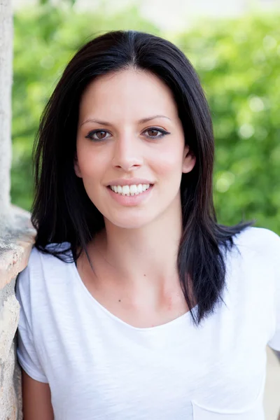 Young beautiful woman with brunette hair — Stock Photo, Image