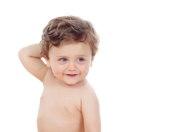 Menino com expressão facial engraçada — Fotografia de Stock