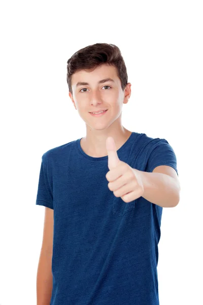 Brown young caucasian boy — Stock Photo, Image