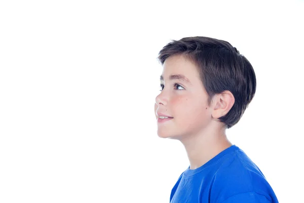 Enfant drôle de dix ans et t-shirt bleu — Photo