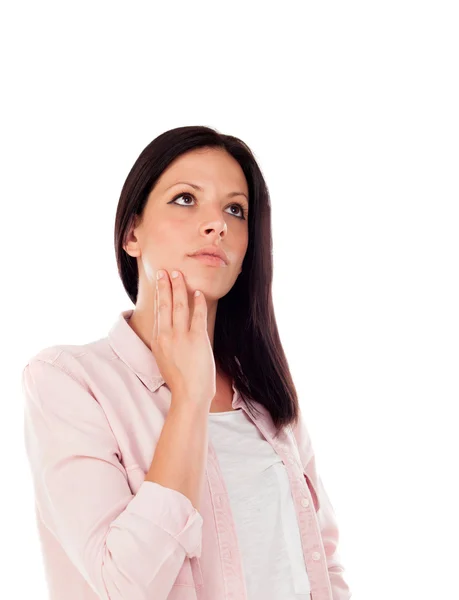 Giovane donna bruna con mal di denti — Foto Stock
