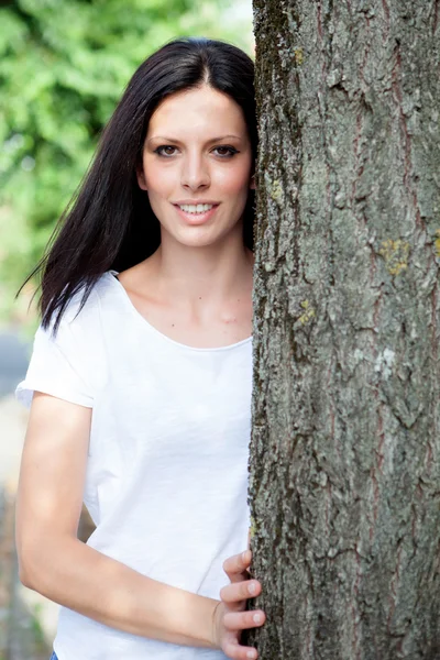 Young beautiful woman with brunette hair Stock Picture