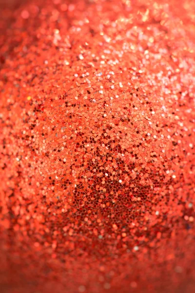 Glitter texture of a red Christmas ball — Stock Photo, Image