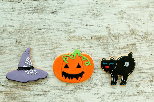 Biscotti di Halloween con forme diverse — Foto Stock