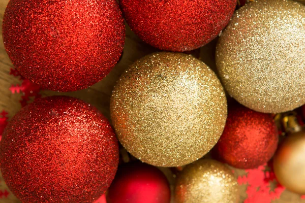 Bolas de glitter de Natal — Fotografia de Stock