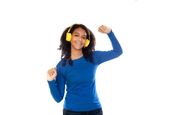 Teenager Girl Wearing Blue Sweater Isolated White Background — Stock Photo, Image