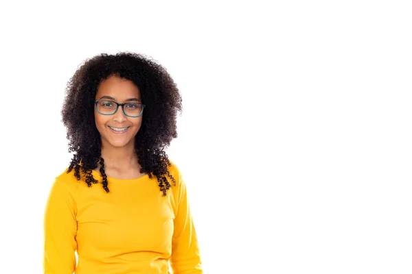 Schattige Tiener Doet Gebaren Geïsoleerd Een Witte Achtergrond — Stockfoto