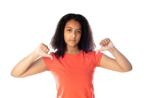 Blandad Ras Flicka Med Söt Afro Hår — Stockfoto