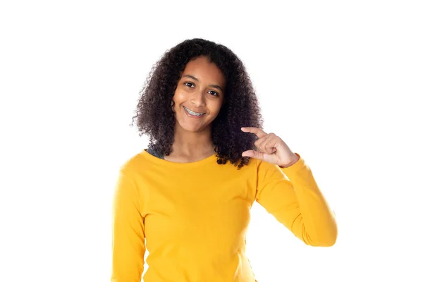 Gemischte Rasse Mädchen Mit Süßen Afro Haaren — Stockfoto