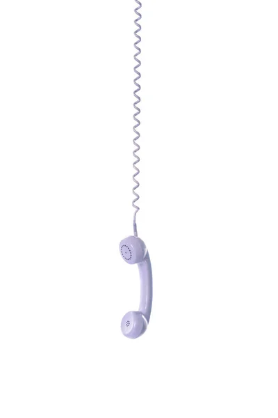 Telefone Vintage Pendurado Fundo Branco — Fotografia de Stock