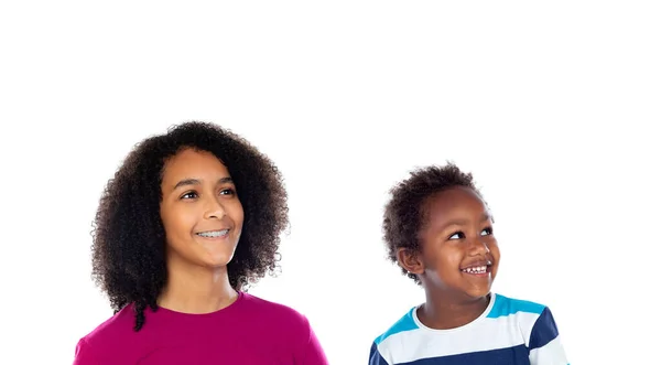 Enfants Pensifs Isolés Sur Fond Blanc — Photo