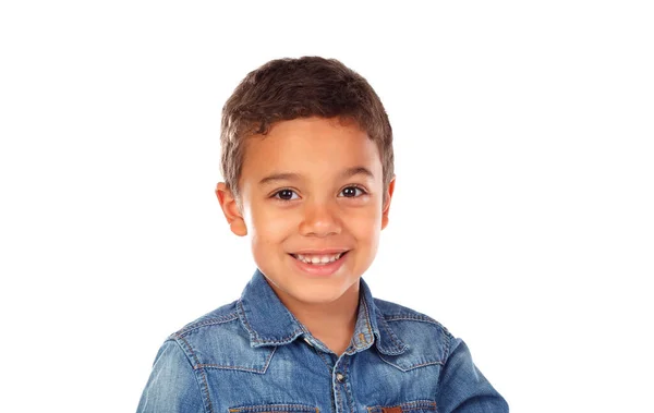 Beautiful Child Looking Camera Isolated White Background — Φωτογραφία Αρχείου