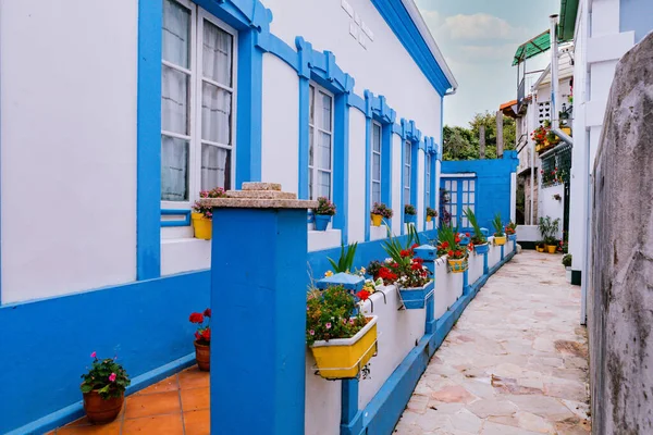 Beautiful View Scenic Narrow Street Historic Traditional Houses Old Town — Fotografia de Stock