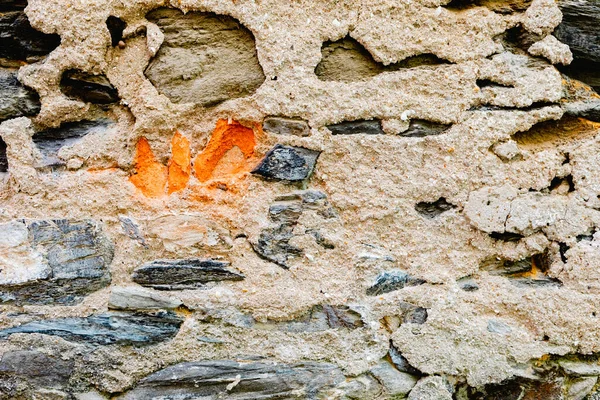 Ściana Kamienia Nie Używa Cementu Prostym Wyprofilowanym — Zdjęcie stockowe