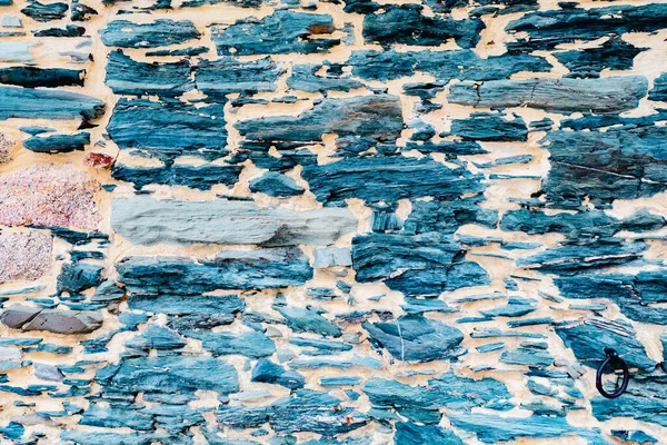 Muro Pietra Non Utilizzare Cemento Con Semplicemente Intrappolato — Foto Stock