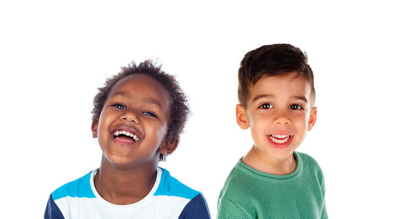 Портрет детей на белом фоне