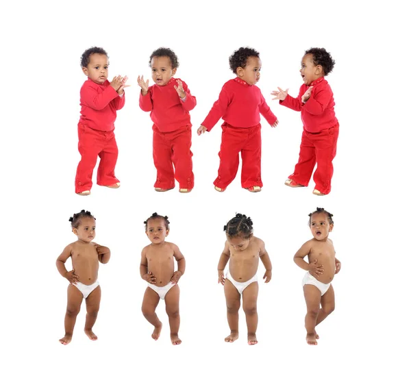 Lustige Afrikanische Baby Isoliert Auf Weißem Hintergrund — Stockfoto