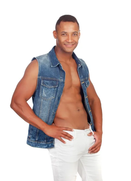 Sexy casual with denim jacket — Stock Photo, Image