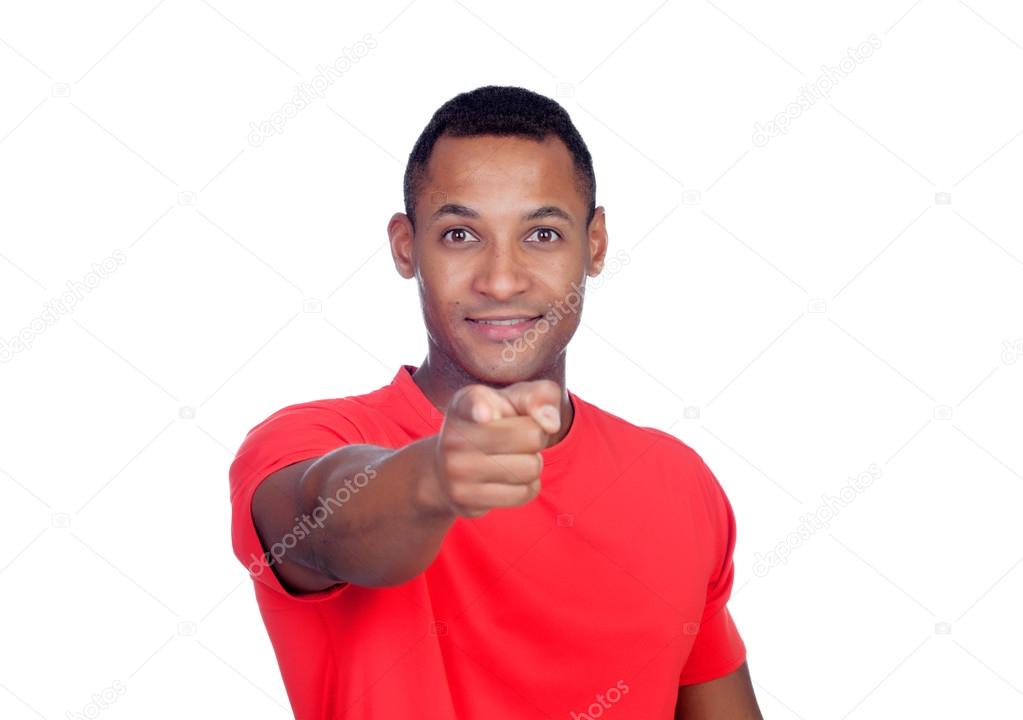 Latin American casual man pointing at the camera with finger 