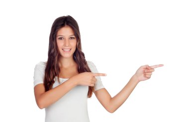 yanında bir şey işaret çekici casual kız