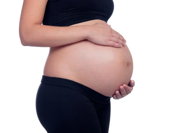 Embarazada de negro — Foto de Stock