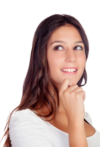 Pensive casual girl — Stock Photo, Image