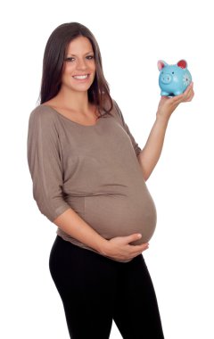 Çekici esmer ile mavi servet hamile 