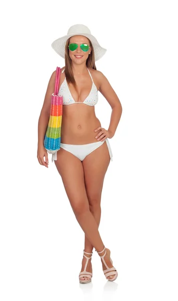 Szexi nő a bikini, napszemüveg — Stock Fotó