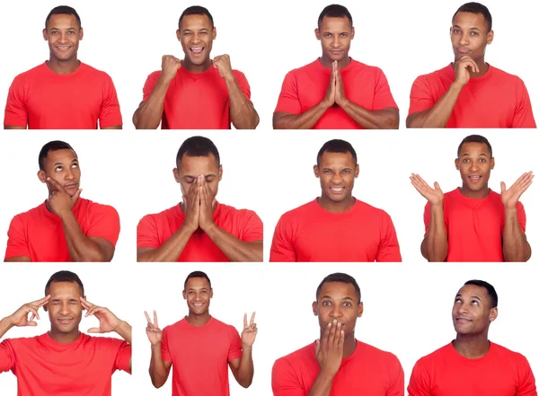 Hombre latino con diferentes gestos . —  Fotos de Stock