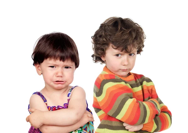 Два сердитися дітей — стокове фото