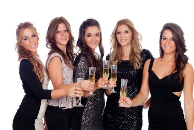 Şampanya ile toasting arkadaşlar