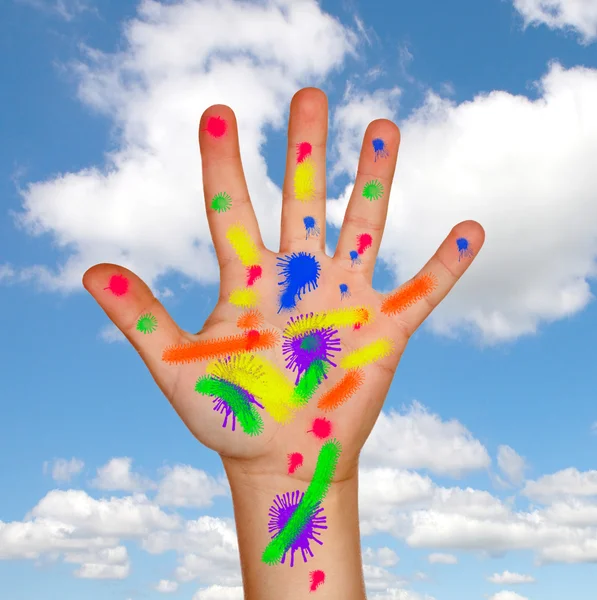 Colorful Painted hand — Stock Photo, Image