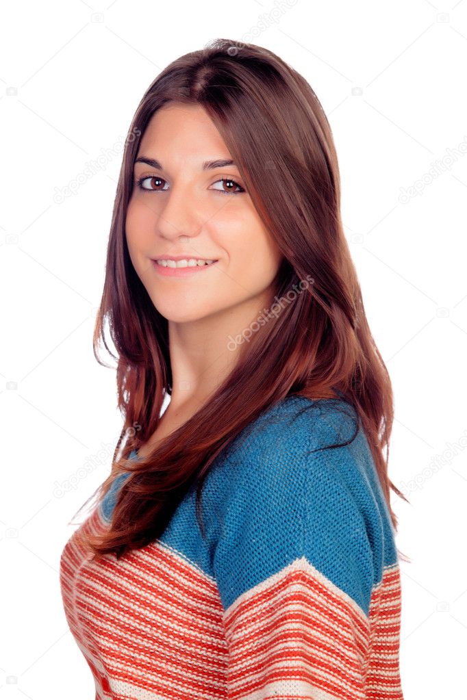 Casual young girl smiling