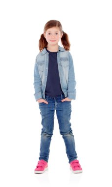 Kameraya bakarak pigtails kız