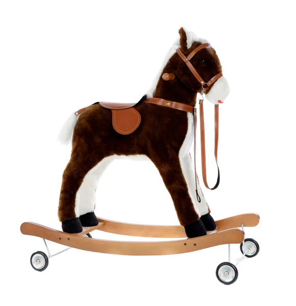 Hnědá houpacího koně — Stock fotografie