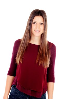 kahverengi gözlü çekici kız portresi