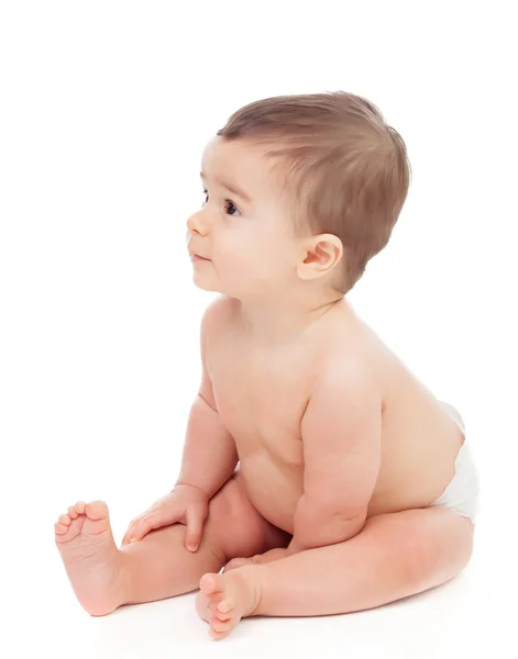 Adorable six month baby in diaper — Stock Photo, Image