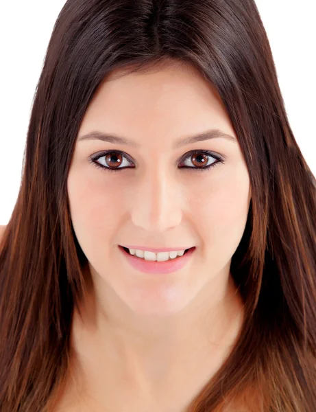 Portrait of attractive girl with brown eyes — Stock Photo, Image