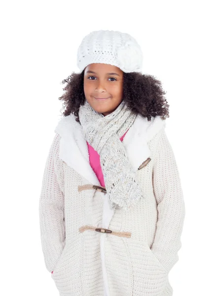 Chica bastante africana con ropa de invierno —  Fotos de Stock