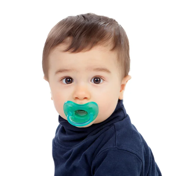 Adorable baby with pacifier — Stock Photo, Image