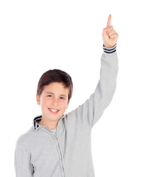 Χαμογελώντας εφηβικό αγόρι δεκατριών ζητά να παρέμβει — Φωτογραφία Αρχείου