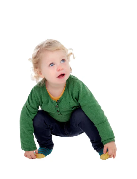 Adorable blond baby — Stock Photo, Image