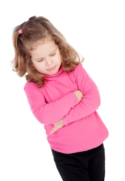 Menina irritada em rosa — Fotografia de Stock