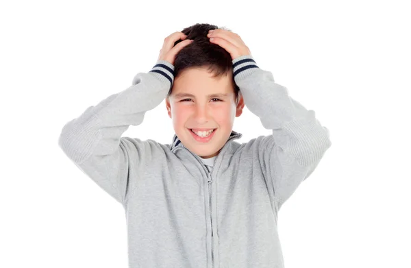 Surprised teenage boy of thirteen — Stock Photo, Image