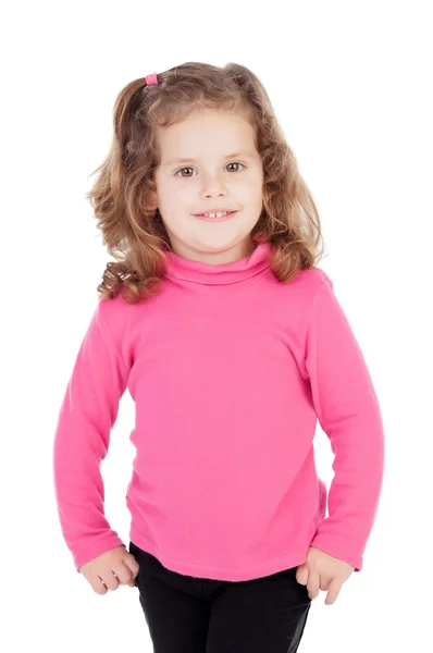 Κοριτσάκι σε ροζ χρώμα — Φωτογραφία Αρχείου