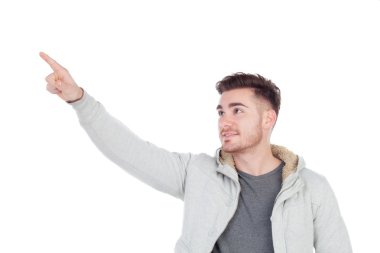 Bir şey işaret rahat yakışıklı erkekler