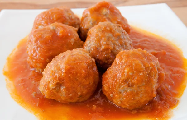 Heerlijke plaat van meatballs — Stockfoto