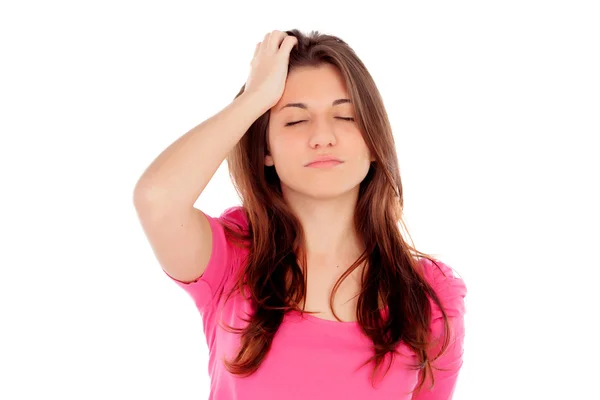 Young girl with headache — Stock Photo, Image