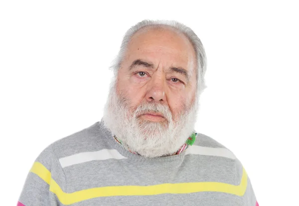 Sad senior man with white beard — Stock Photo, Image