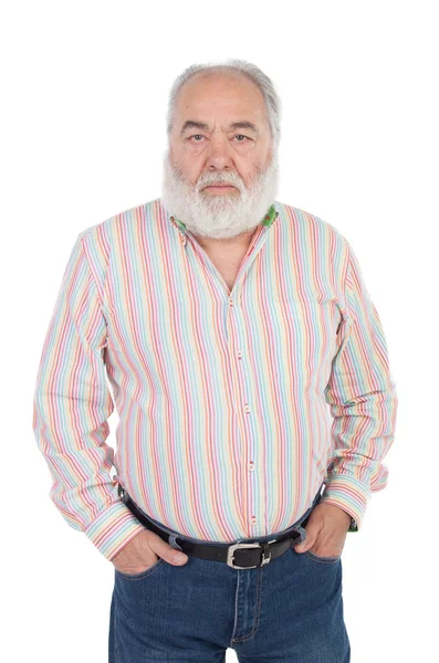 Hombre mayor con barba blanca — Foto de Stock